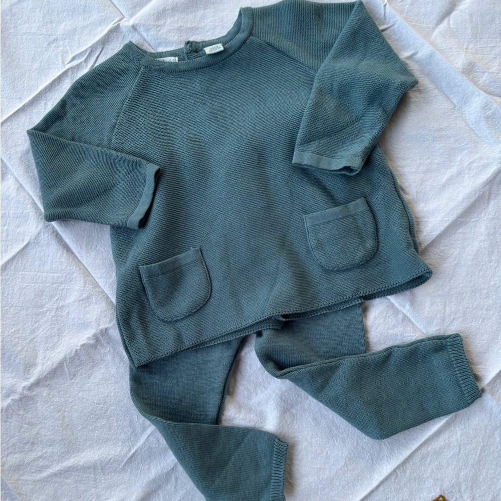 Feltman Brothers Teal Knit Baby Outfit